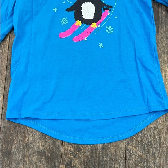 Sky Blue Long Sleeve Tee with Penguin Graphic - Picture 7 of 9